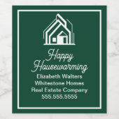 Chic Green Real Estate Company Customized Realtor ワインラベル (シングルラベル)