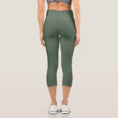 Chic Green Texture Capri Activewear Leggings カプリレギンス (裏面)