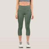 Chic Green Texture Capri Activewear Leggings カプリレギンス (正面)