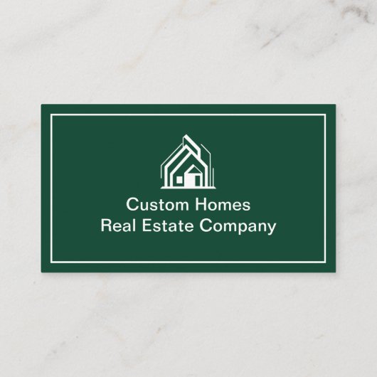 Chic Green White Real Estate Company House 名刺 (裏面)