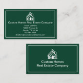 Chic Green White Real Estate Company House 名刺 (正面/裏面)