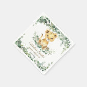 Chic Greenery Adorable Lion Cub Boy Baby Shower  スタンダードカクテルナプキン (角)