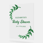 Chic Greenery Baby Shower アクリルサイン (傾斜)