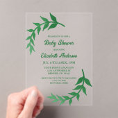 Chic Greenery Baby Shower アクリル招待状 (インサイチュ (ポータブル))