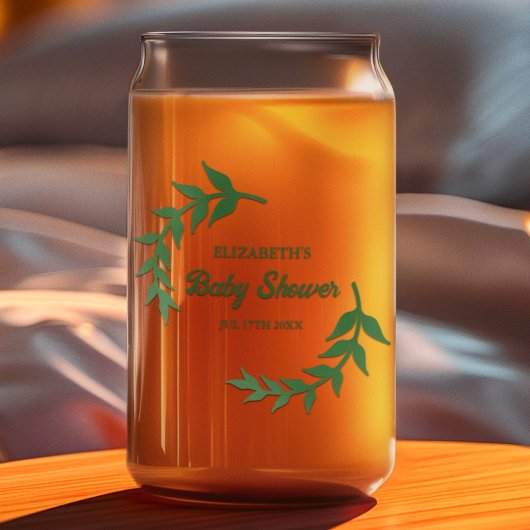Chic Greenery Baby Shower ガラス缶