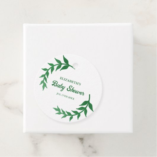 Chic Greenery Baby Shower フェイバータグ (インサイチュ)