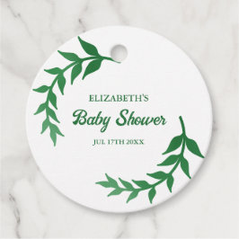 Chic Greenery Baby Shower フェイバータグ