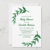 Chic Greenery Baby Shower 招待状 (正面)