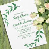 Chic Greenery Baby Shower 招待状