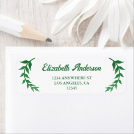 Chic Greenery Baby Shower Return Address ラベル