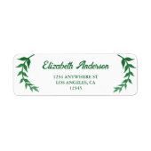 Chic Greenery Baby Shower Return Address ラベル (正面)