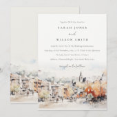 Chic Greenville South Carolina Landscape Wedding 招待状 (正面/裏面)