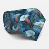 Chic Groomsmen Gift Calla Lilies Floral ネクタイ (ロール)
