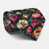 Chic Groomsmen Gift Peonies Floral ネクタイ (ロール)