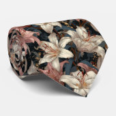 Chic Groomsmen Lilies Flower ネクタイ (ロール)