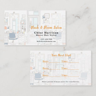 Chic Hair Salon Appointment Card & 名刺