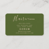 Chic Hairstylist Hairdresser Moss Green Rose Gold 名刺 (裏面)