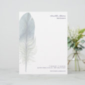 Chic handの青い灰色の水彩のぼかしV3 レターヘッド (スタンド正面)