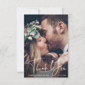 Chic Hand Lettered'結婚 S Thank You Photo Card サンキューカード (正面)