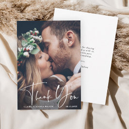 Chic Hand Lettered'結婚 S Thank You Photo Card サンキューカード
