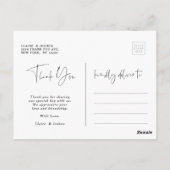 Chic Hand Lettered'結婚s Thank You Photo ポストカード (裏面)