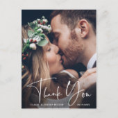 Chic Hand Lettered'結婚s Thank You Photo ポストカード (正面)