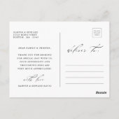 Chic Hand Lettered Photo'結婚s Thank You ポストカード (裏面)