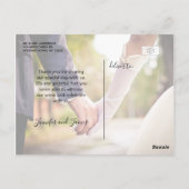 Chic Hand Lettered Photo'結婚s Thank You ポストカード (裏面)