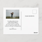 Chic Hand Lettered Photo'結婚s Thank You ポストカード (裏面)