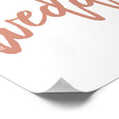Chic Hand Lettered Rose Wedding Welcome Sign ポスター (角)
