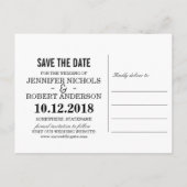 Chic Hand Lettered Save The Date Photo Collage 案内ポストカード (裏面)