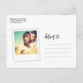 Chic Hand Lettered Save The Date Photo Collage 案内ポストカード (裏面)