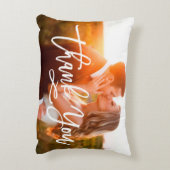 Chic Hand Lettered Thank You Photo アクセントクッション (裏面(縦))