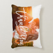 Chic Hand Lettered Thank You Photo アクセントクッション (正面(垂直))