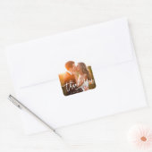 Chic Hand Lettered Thank You Photo スクエアシール (封筒)