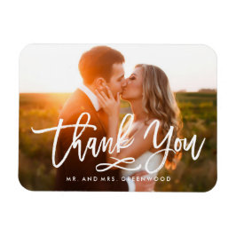 Chic Hand Lettered Thank You Photo マグネット