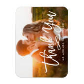 Chic Hand Lettered Thank You Photo マグネット (縦)