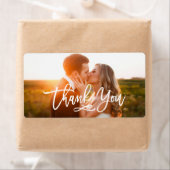 Chic Hand Lettered Thank You Photo ラベル (インサイチュ)