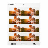 Chic Hand Lettered Thank You Photo ラベル (フルシート)