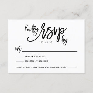 Chic Hand Lettered Weding RSVPカード