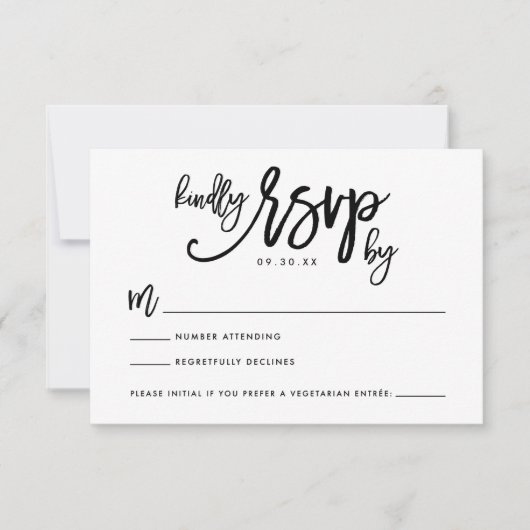Chic Hand Lettered Weding RSVPカード (正面)