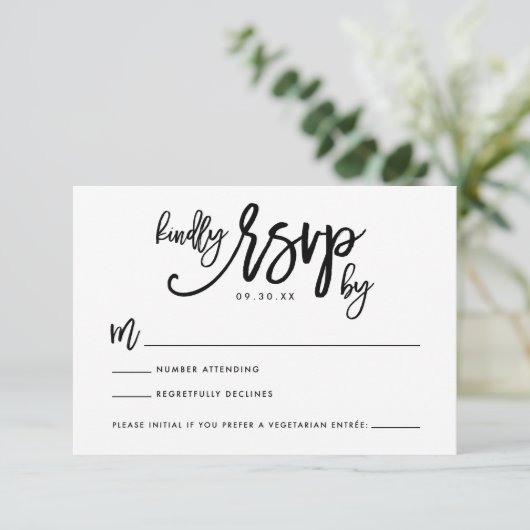 Chic Hand Lettered Weding RSVPカード (スタンド正面)