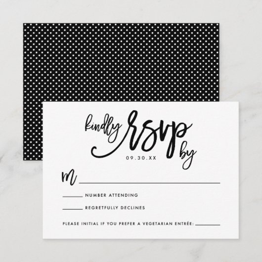 Chic Hand Lettered Weding RSVPカード (正面/裏面)