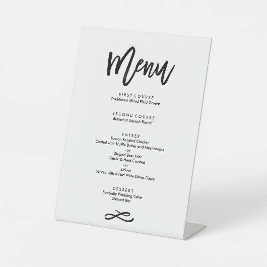 Chic Hand Lettered's Menu 結婚 Black 台座サイン (正面)