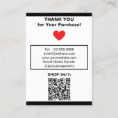 Chic Handmade Earrings Black White Polka Dots 名刺 (裏面)