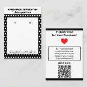 Chic Handmade Earrings Black White Polka Dots 名刺 (正面/裏面)