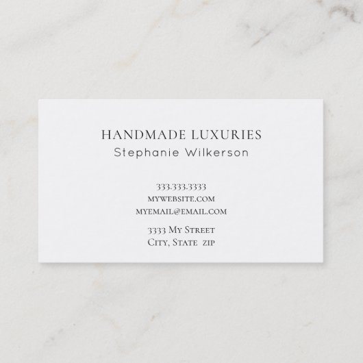 Chic Handmade Elegant Pink Floral Business Card 名刺 (裏面)
