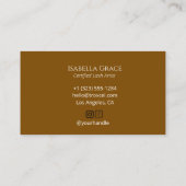 Chic Handwritten Brown Lash Artist 名刺 (裏面)