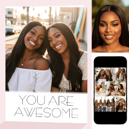 Chic Happy Birthday 8 Photo Best Friend Modern カード