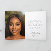 Chic Happy Birthday 8 Photo Best Friend Modern カード (内部)